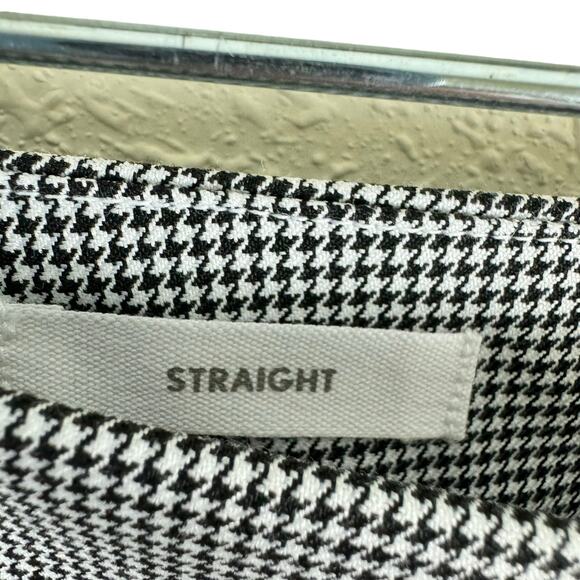 LOFT NWT Black White Checkered Houndstooth Straight High Rise Pants Plus Size 14 - Picture 8 of 9